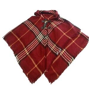 VTG Women’s Fraas Acrylic Plaid Poncho Cape NWT
